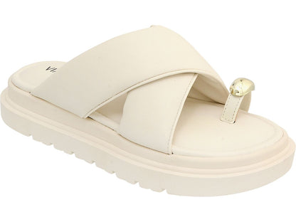 Sandália Feminina Slide Conforto com Detalhe Metalizado Fashion